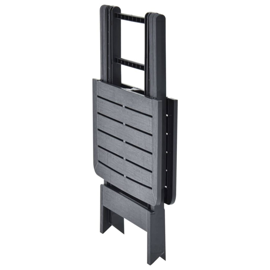 Mesa de jardín plegable de plástico gris antracita 79x72x70