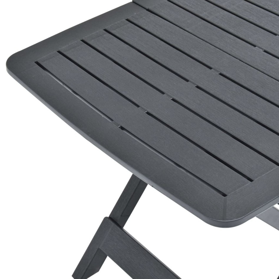Mesa de jardín plegable de plástico gris antracita 79x72x70