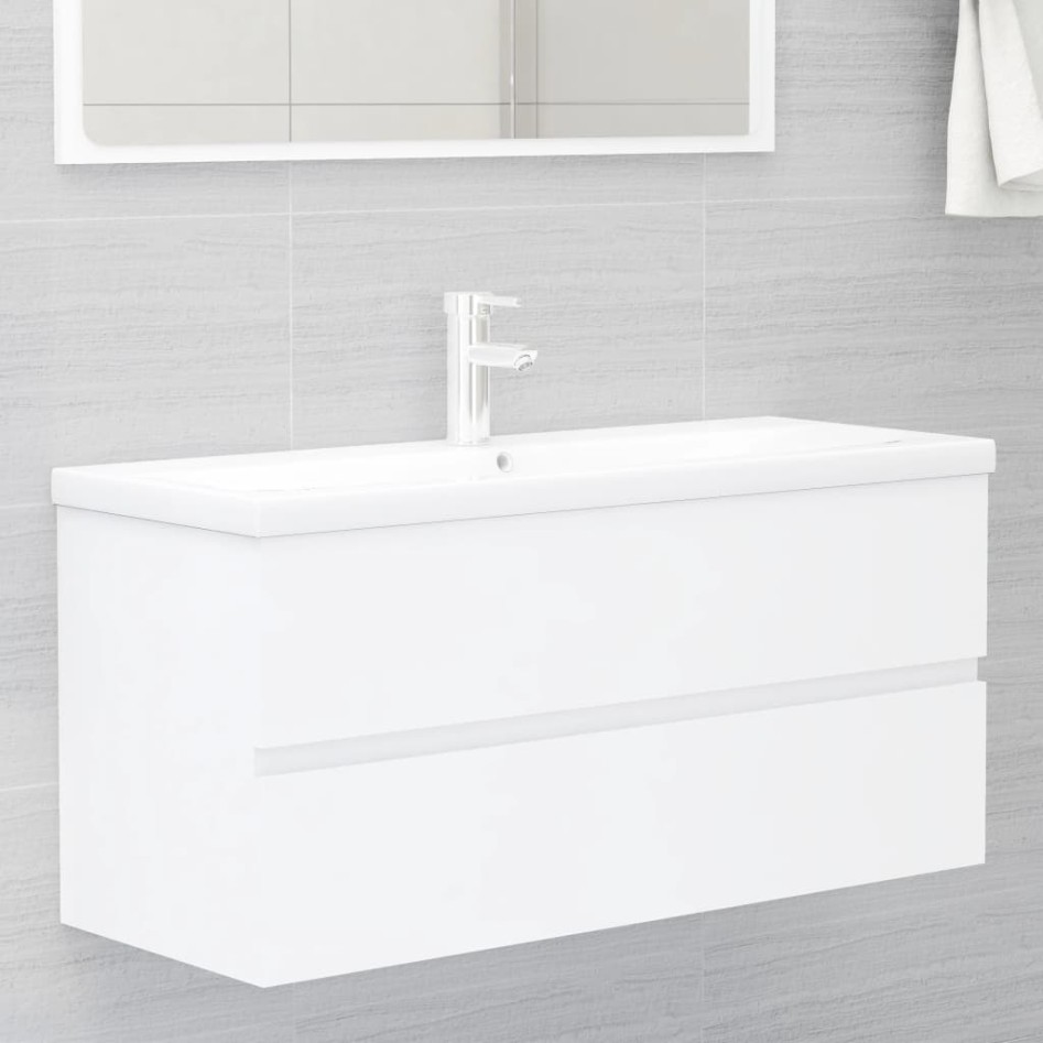 Armario para lavabo madera contrachapada blanco 100x38,5x45