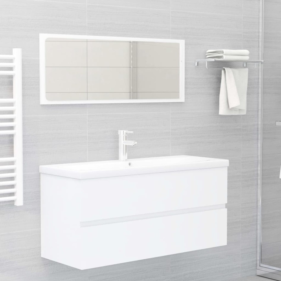 Armario para lavabo madera contrachapada blanco 100x38,5x45