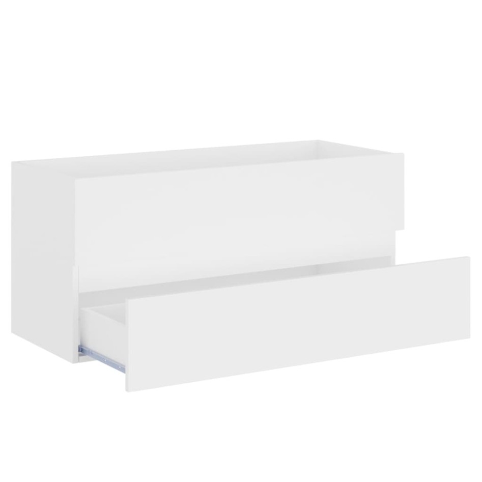 Armario para lavabo madera contrachapada blanco 100x38,5x45