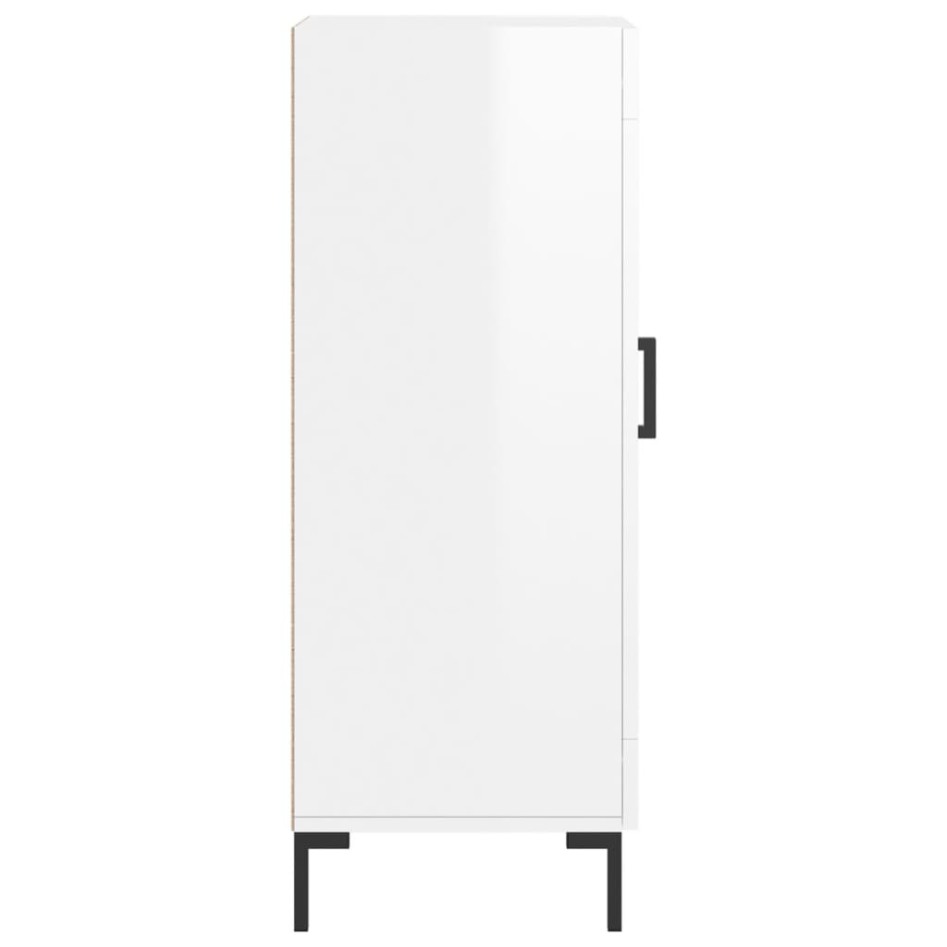 Aparador de madera contrachapada blanco brillante 34,5x34x90
