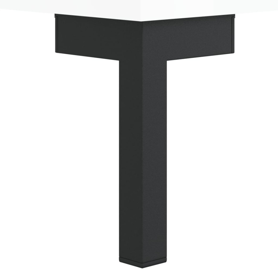 Aparador de madera contrachapada blanco brillante 34,5x34x90