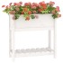 Jardinera con estante madera maciza pino blanco 82,5x34,5x81