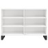Aparador de madera contrachapada blanco brillo 103,5x35x70