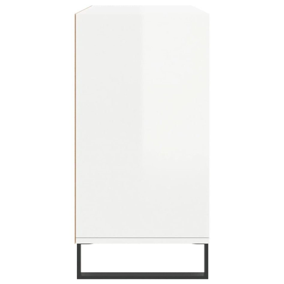 Aparador de madera contrachapada blanco brillo 103,5x35x70