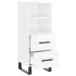 Aparador de madera contrachapada blanco brillante 34,5x34x90
