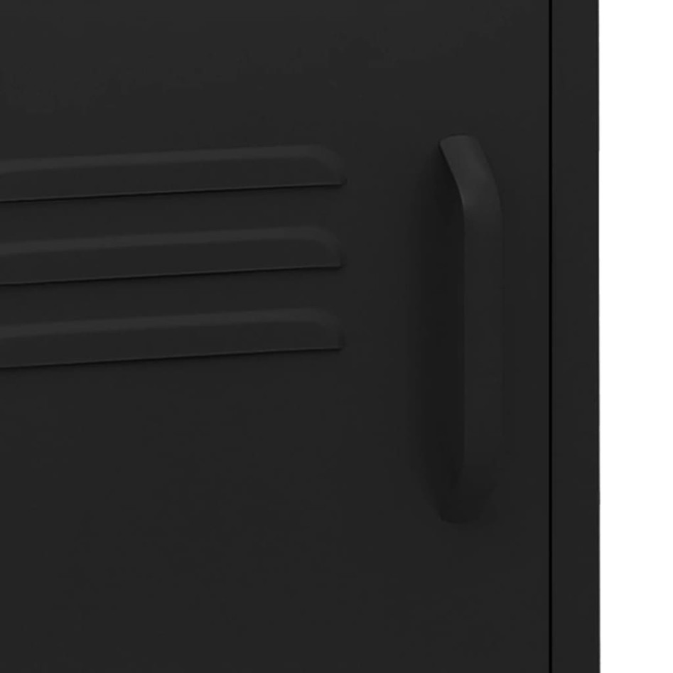 Mesita de noche acero negro 35x35x51