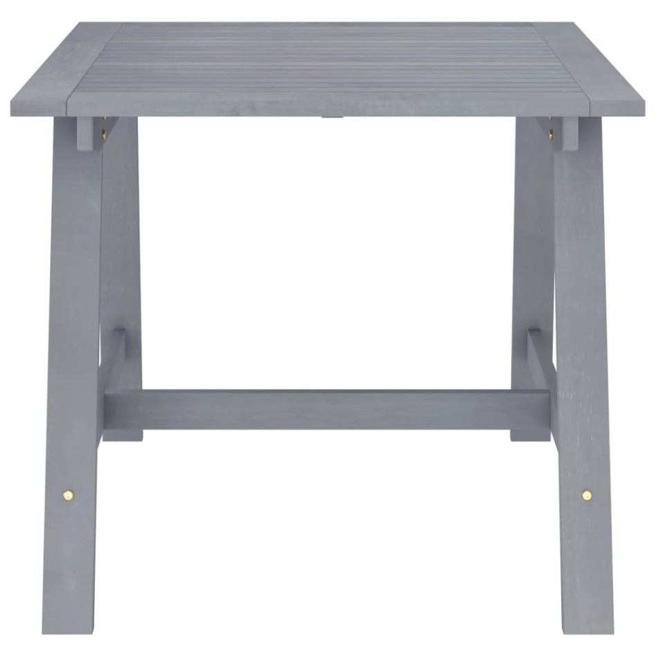 Mesa de comedor de jardín madera maciza acacia gris 88x88x74