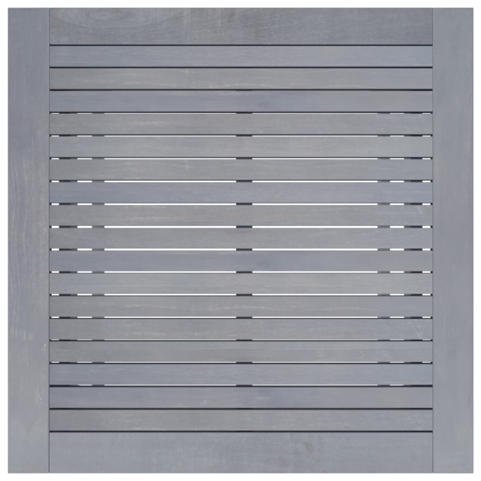 Mesa de comedor de jardín madera maciza acacia gris 88x88x74
