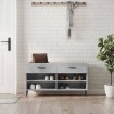 Banco zapatero madera de ingeniería gris hormigón 102x35x55 cm