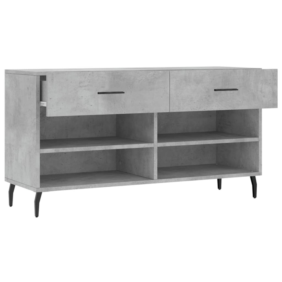 Banco zapatero madera de ingeniería gris hormigón 102x35x55