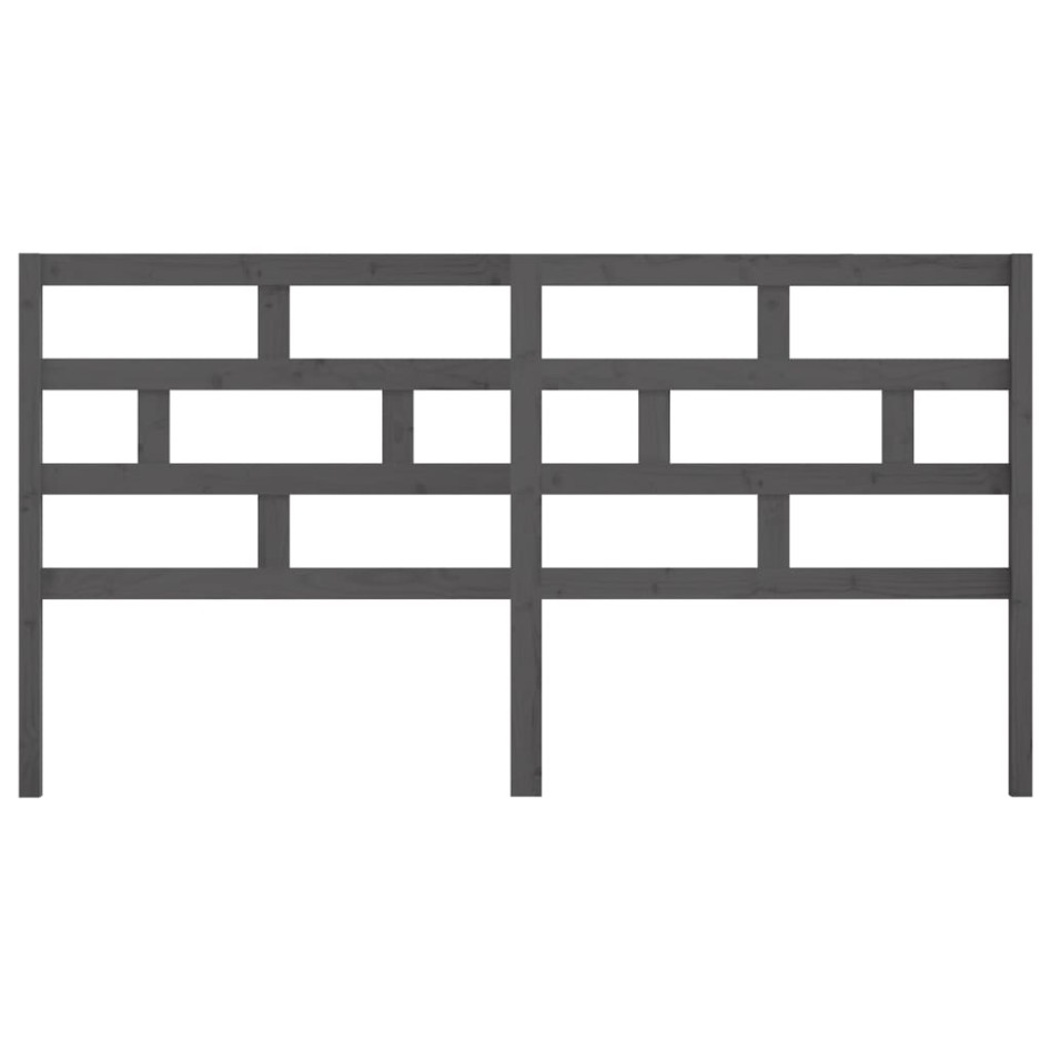 Cabecero de cama madera maciza de pino gris 206x4x100