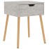 Mesita de noche madera de ingeniería gris hormigón 40x40x56