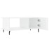 Mesa de centro madera contrachapada blanco brillo 90x50x40