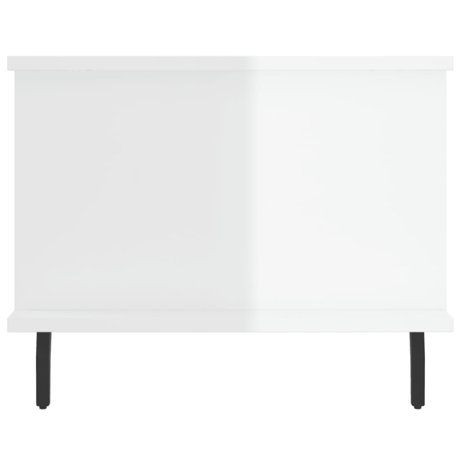 Mesa de centro madera contrachapada blanco brillo 90x50x40