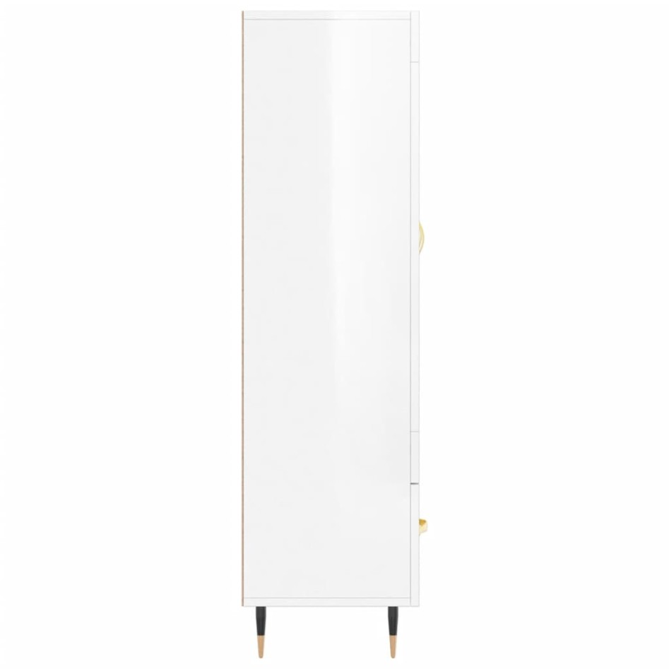 Aparador alto madera de ingeniería blanco brillo 69,5x31x115