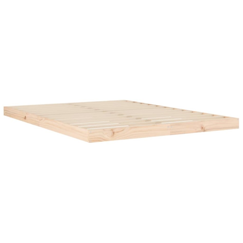 Estructura de cama sin colchón madera maciza de pino 140x190