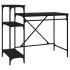 Escritorio con estantes madera contrachapada negro 105x50x90
