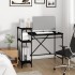 Escritorio con estantes madera contrachapada negro 105x50x90