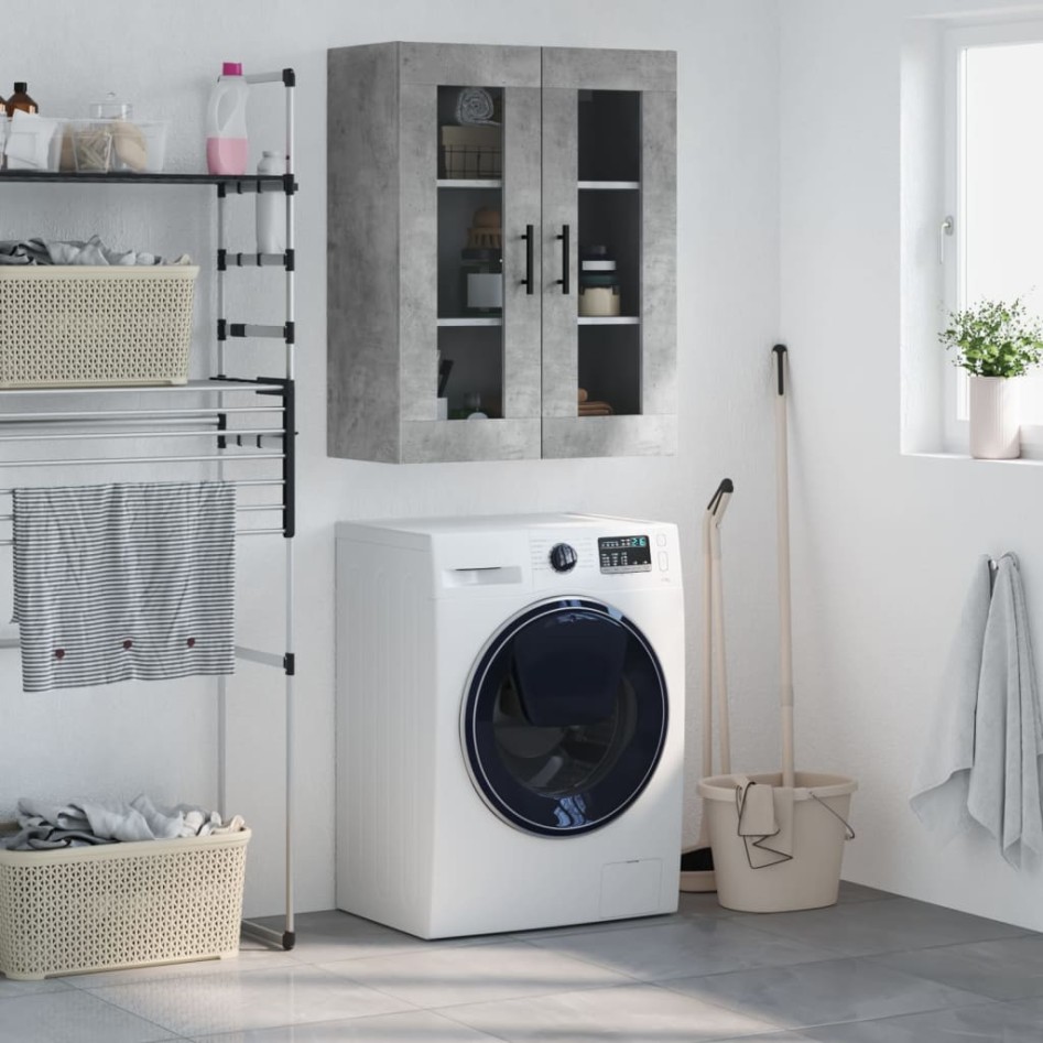 Armario de pared gris hormigón 69,5x34x90