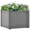 Arriate con sistema de riego automático gris 43x43x33 cm