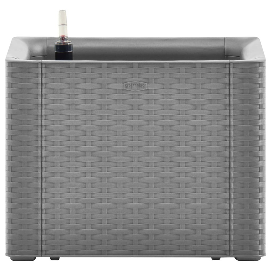 Arriate con sistema de riego automático gris 43x43x33