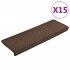 Alfombras de peldaños de escalera 15 uds marrón 65x21x4