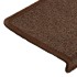 Alfombras de peldaños de escalera 15 uds marrón 65x21x4