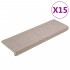 Alfombras de peldaños de escalera 15 uds gris topo 65x21x4