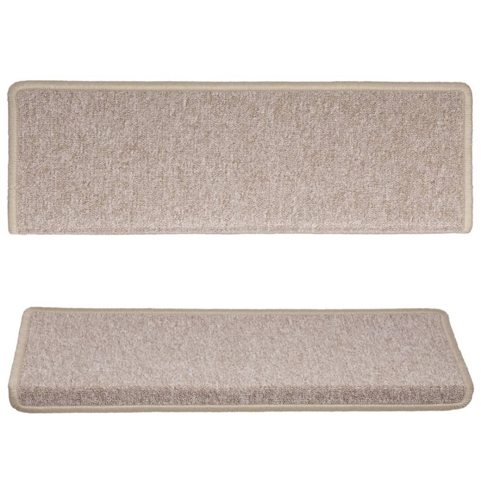 Alfombras de peldaños de escalera 15 uds gris topo 65x21x4