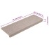 Alfombras de peldaños de escalera 15 uds gris topo 65x21x4