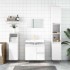 Armario de baño madera contrachapada blanco brillo 65x33x60