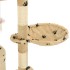 Rascador para gatos con poste de sisal 138 cm huellas