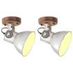 Lámparas de pared/techo industrial 2 uds plateada 20x25 cm E27