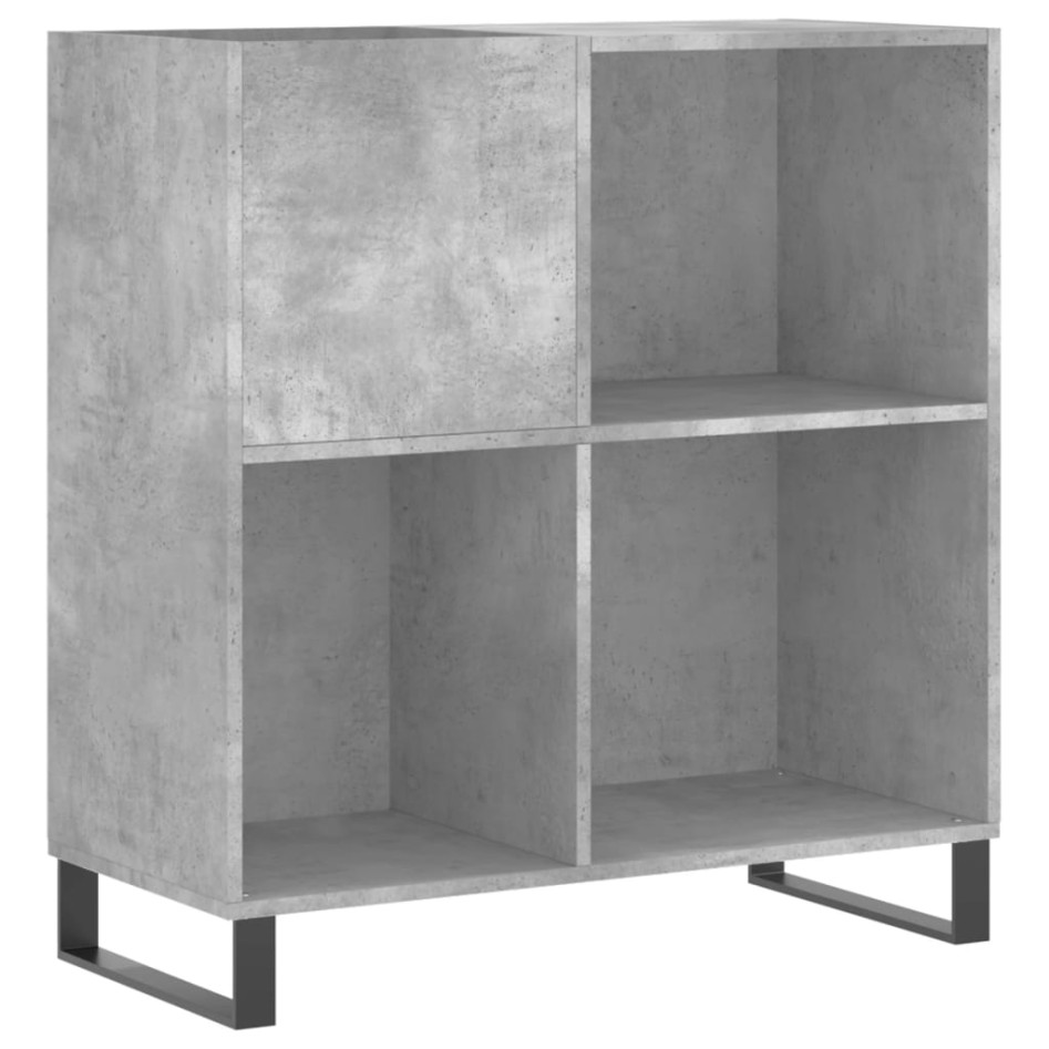 Mueble discos madera contrachapada gris hormigón 84,5x38x89