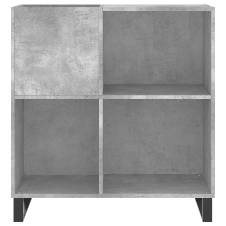 Mueble discos madera contrachapada gris hormigón 84,5x38x89