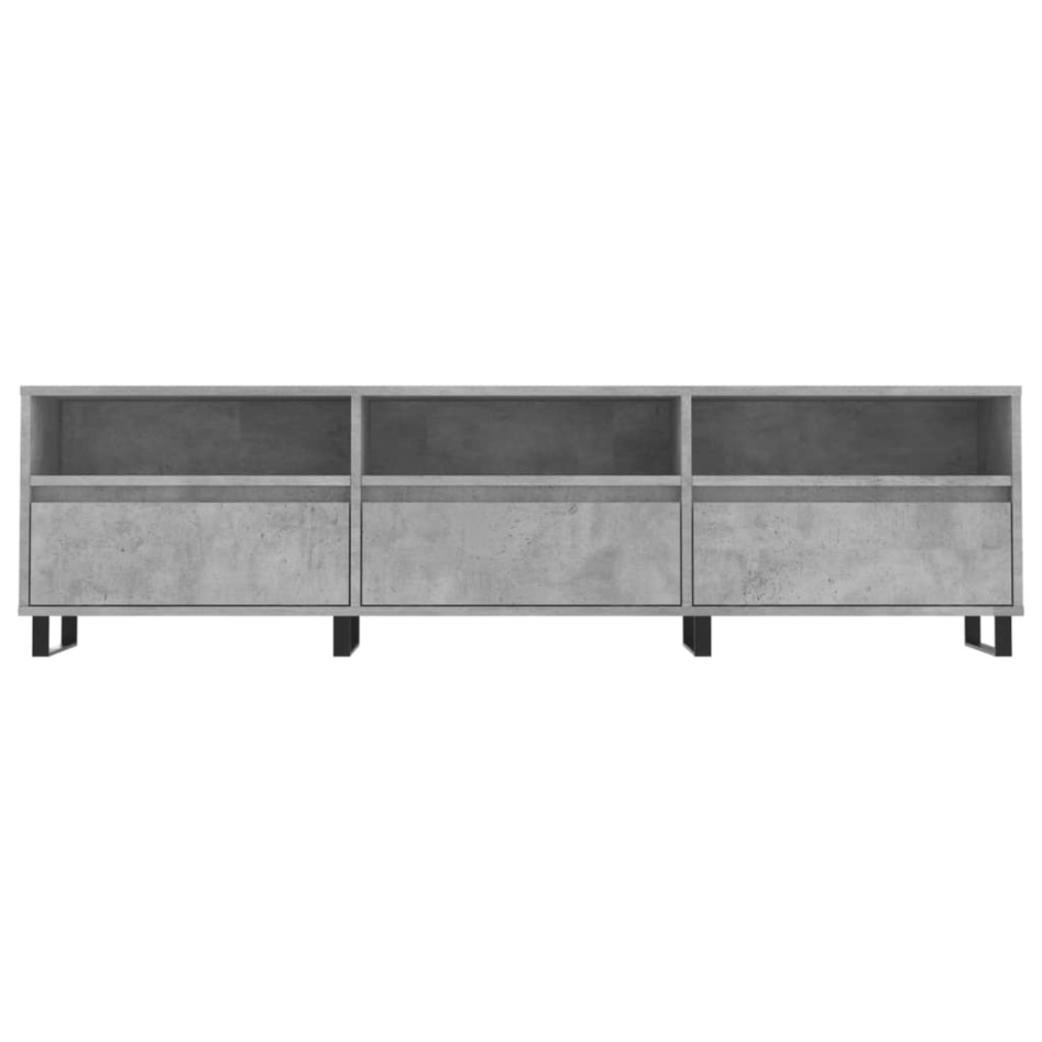 Mueble de TV madera contrachapada gris hormigón 150x30x44,5