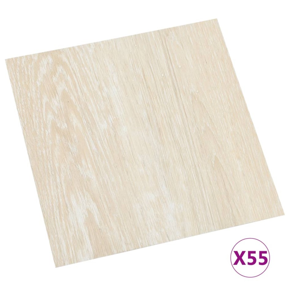 Lamas para suelo autoadhesivas 55 uds PVC beige 5,11