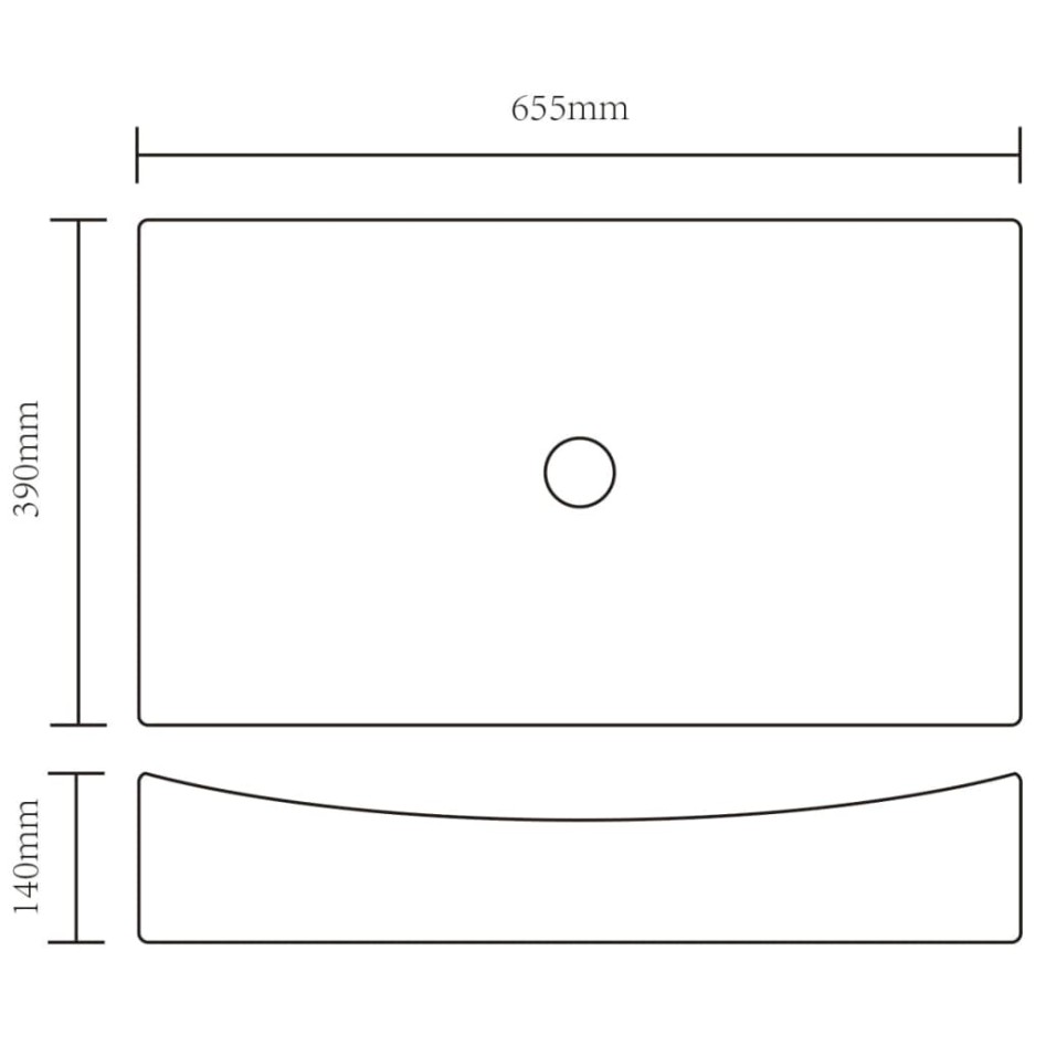 Lavabo de cerámica rectangular color