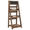 Soporte para plantas de 3 niveles y pizarra madera maciza abeto