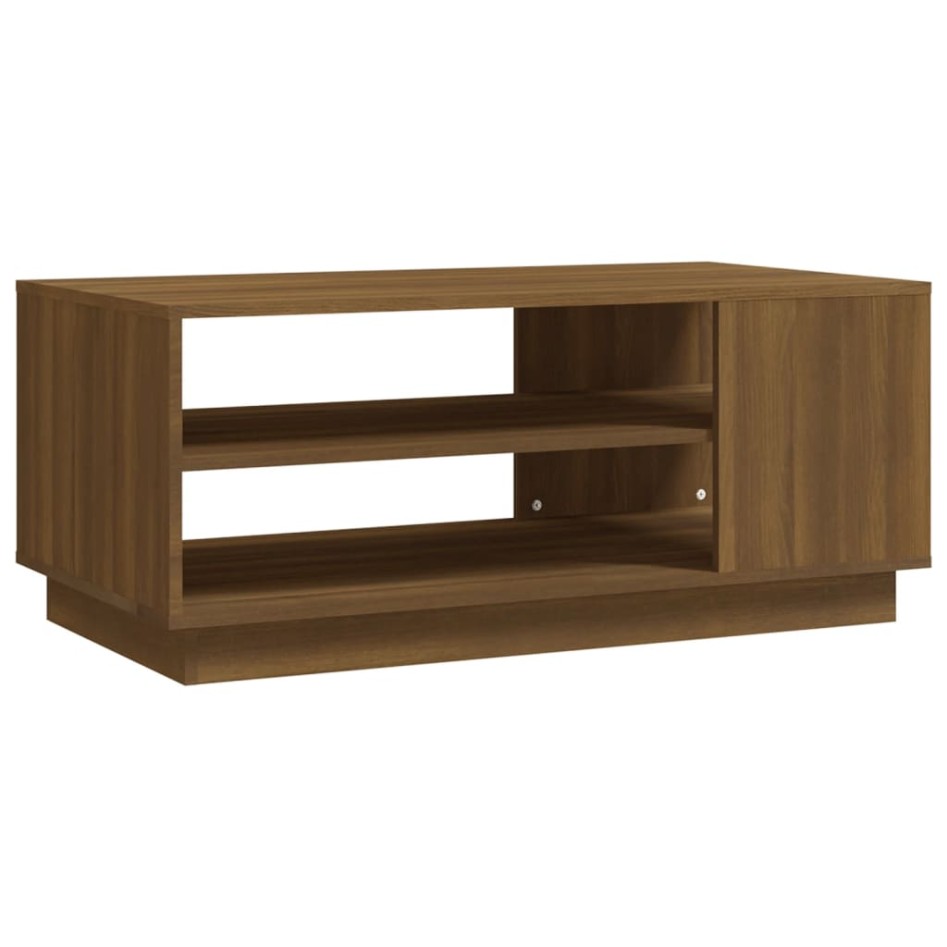 Mesa de centro madera de ingeniería marrón roble 102x55x43