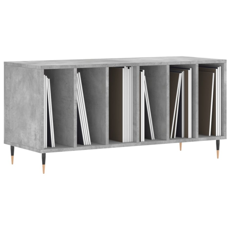 Mueble discos madera contrachapada gris hormigón 100x38x48
