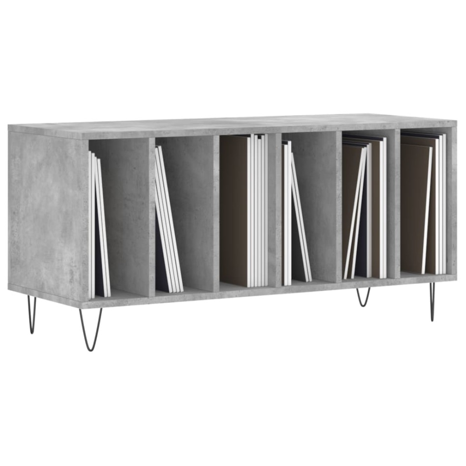 Mueble discos madera contrachapada gris hormigón 100x38x48