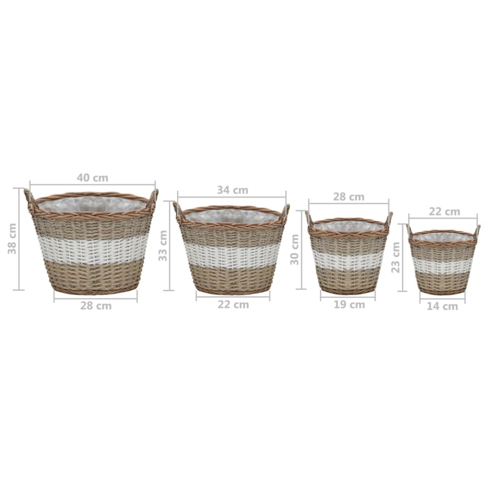 Arriate de mimbre con forro de PE 4