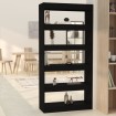 Estantería/divisor madera de ingeniería negro 80x30x166 cm