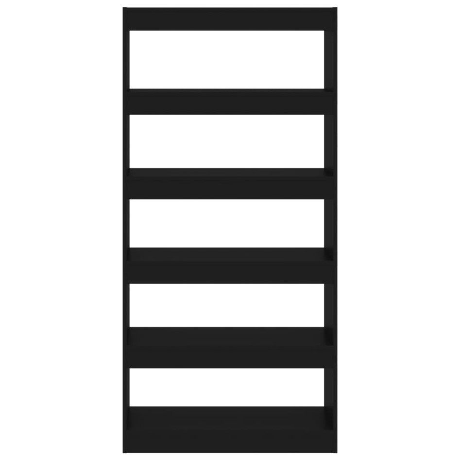 Estantería/divisor madera de ingeniería negro 80x30x166