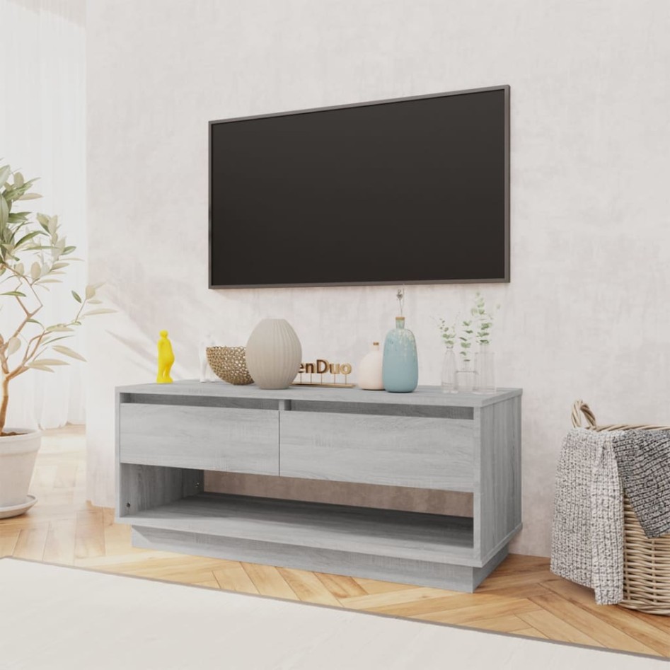 Mueble de TV madera de ingeniería gris Sonoma 102x41x44