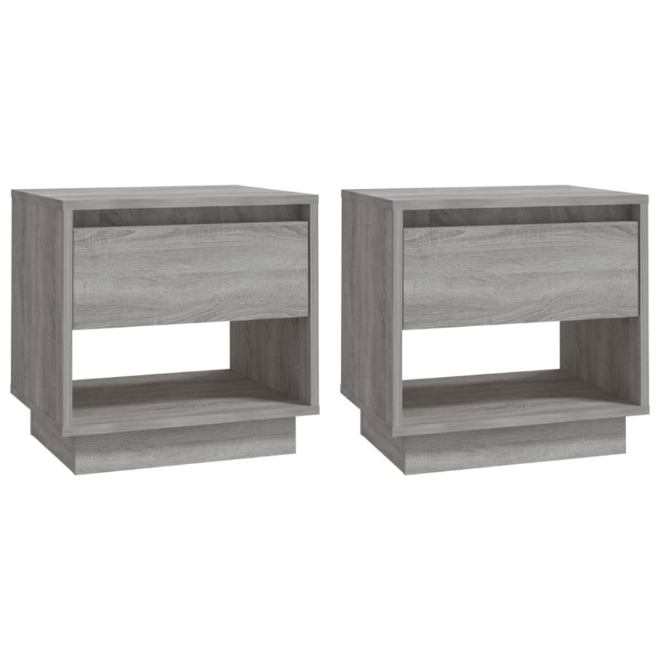 Mesitas noche 2 uds madera ingeniería gris Sonoma 45x34x44