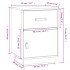 Mesita de noche madera maciza de pino 40x34x55